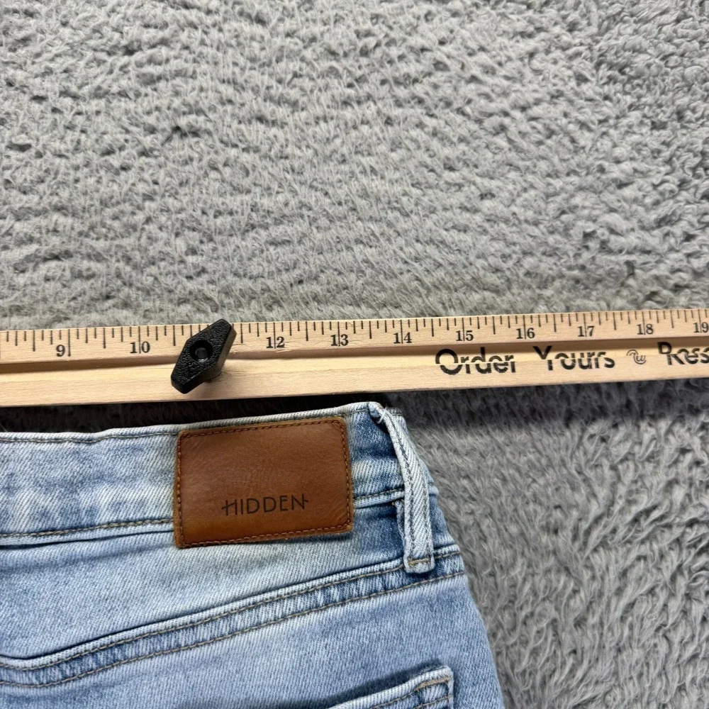 Hidden Jeans Womens 28x30 Blue Cotton Denim Wide-Leg Distressed Workwear Stretch - Picture 8 of 11